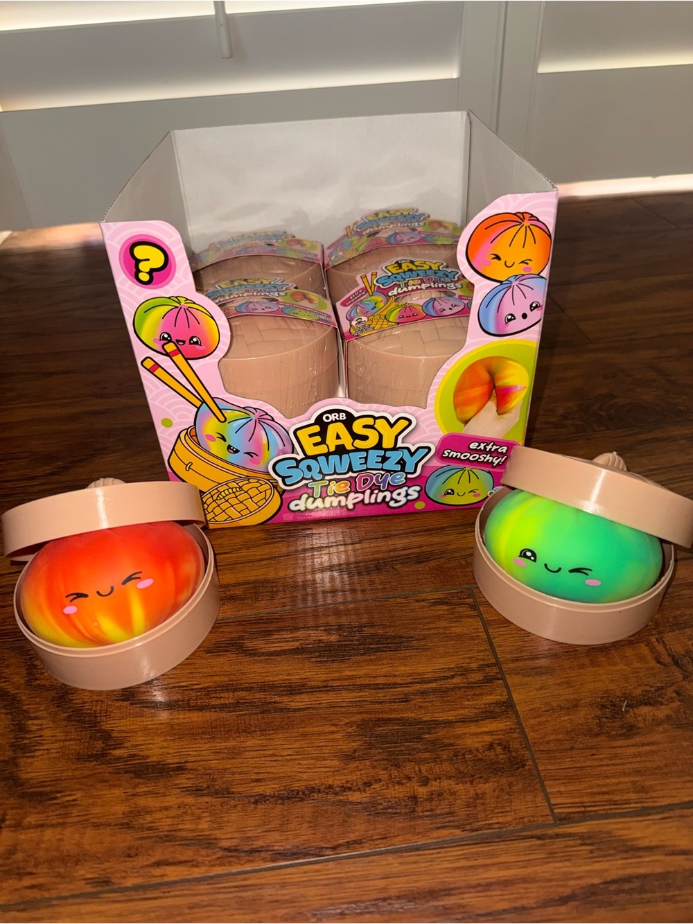 ORB Easy Squeezy Tie Dye Dumplings Plush Toy - Tie Dye Orange & Green